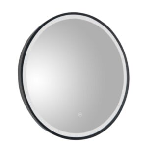 JTP Vos LED Round Touch Sensor Mirror With Light Matt Black 600mm