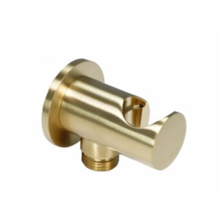 JTP Vos Water Outlet Elbow With Wall Support Brushed Brass