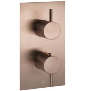 JTP Vos Thermostatic Concealed Dual Control Dual Outlet Shower Valve Brushed Bronze