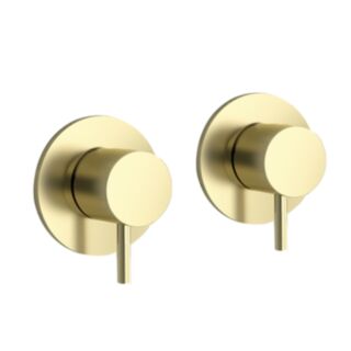 JTP Vos Lever Wall Valves Brushed Brass (Pair)
