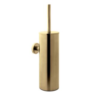 JTP Vos Wall Mounted Toilet Brush & Holder Brushed Brass