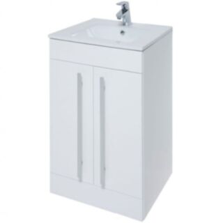 Kartell K-Vit Purity Floor Standing Two Door Vanity Unit Gloss White 390x500x855mm