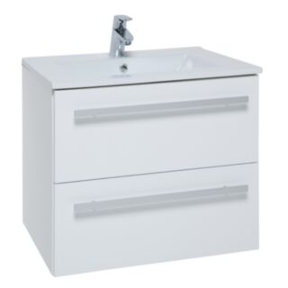 Kartell K-Vit Purity Wall Mounted Two Drawer Vanity Unit Gloss White 450mm x 500mm x 600mm
