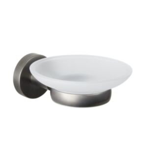 JTP Vos Soap Dish With Glass Brushed Black