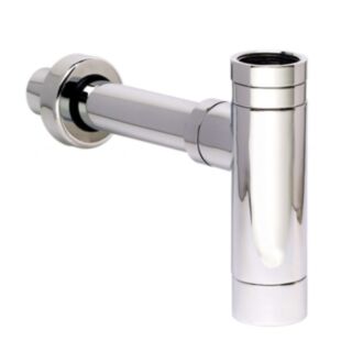 Infinita Modern Bottle Trap With 300mm Outlet Pipe & 76mm Wall Flange Seal Chrome Plated 1¼