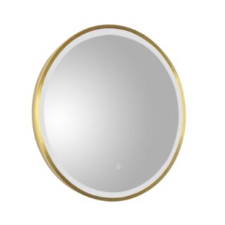 JTP Vos LED Round Touch Sensor Mirror With Light Brushed Brass 600mm