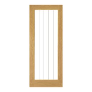 Deanta Ely Solid Core Door 1L Full Glazed Prefinished Oak 40x826x2040mm