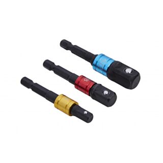 BlueSpot Colour Coded Impact Socket Adaptors ½, ¼ & 3/8 3pce Set