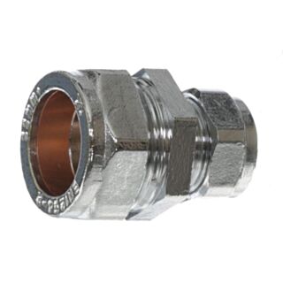 Compression Reducing Coupler Chrome 22x15mm