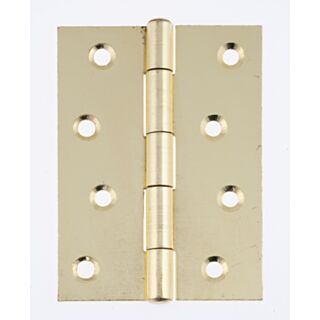 Eclipse Butt Hinge Fixed Pin Electro Brass Plated 100mm 3pk