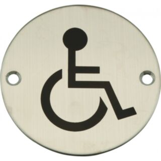 Eclipse 'Disabled' Symbol Satin Stainless Steel 76mm