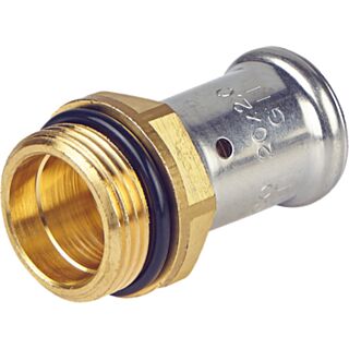 Henco Press Fit Adaptor For VBS Manifold Brass 20mm x ¾