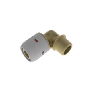 Henco Pro Fit Push Fit 90° Bent Male Adaptor Brass 16mm x ½