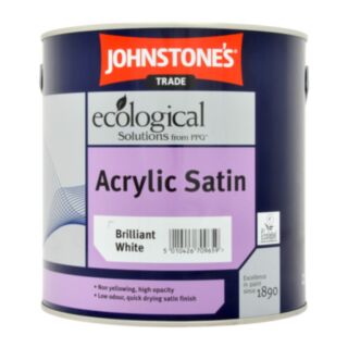 Johnstone's Trade Acrylic Paint Satin Brilliant White 2.5ltr