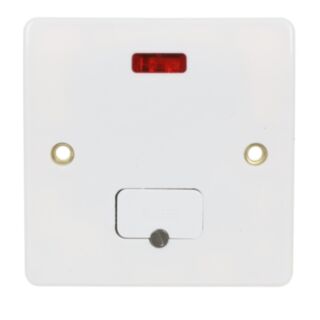 MK Logic Plus Unswitched Fused Spur Unit Double Pole With Flex Outlet In Base, Neon & Thick Front Plate 13Amp White