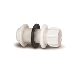 Overflow Push Fit To Straight Tank Connector White 21.5mm