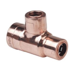 Push Fit Reducing Tee Copper 22x15x15mm