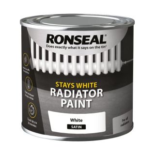 Ronseal Stays White Radiator Paint Satin White 750ml