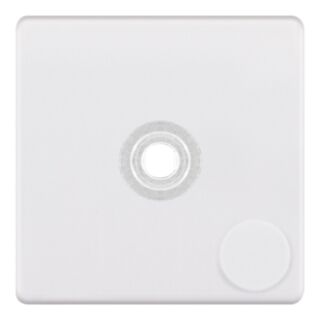 Selectric 5M-PLUS 1 Aperture Empty Dimmer Plate With Knob Matt White