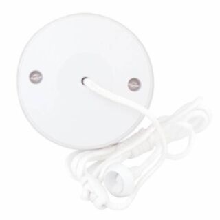 Selectric Square Edge Ceiling Pullcord Switch 1 Way 10Amp White