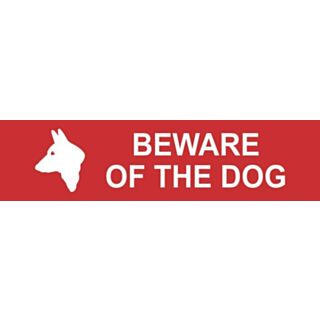 Spectrum Mini Safety Sign Beware Of The Dog 200x50mm