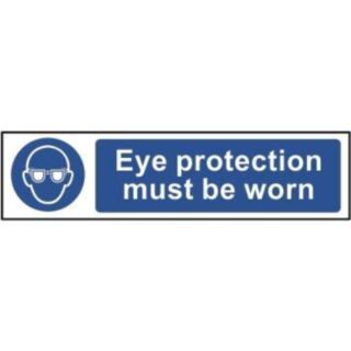 Spectrum Mini Safety Sign Eye Protection Must Be Worn 200x50mm