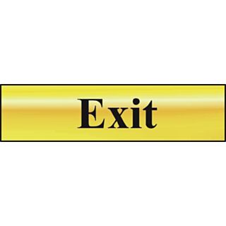 Spectrum Mini Sign Exit Polished Gold Effect 200x50mm