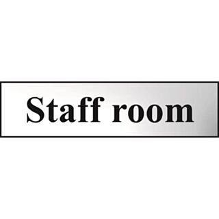 Spectrum Mini Sign Staff Room Polished Chrome Effect 200x50mm