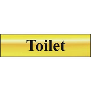 Spectrum Mini Sign Toilet Polished Gold Effect 200x50mm