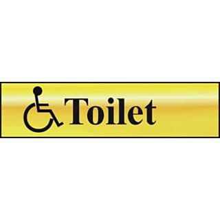 Spectrum Mini Sign Toilet With Disabled Graphic Polished Gold Effect 200x50mm