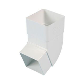 Square Downpipe Offset Bend 112.5° White 65mm