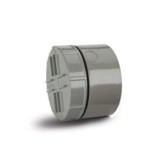 System 2000 PVCu 110mm Screwed Access Cap Solvent Socket Tail Solvent Grey